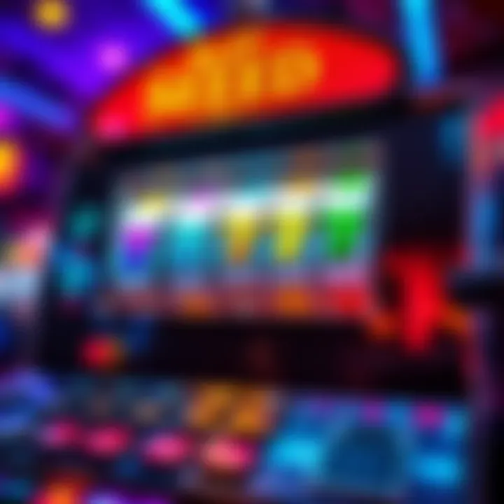 A colorful slot machine showing various symbols spinning while changing the seed value on a digital display.