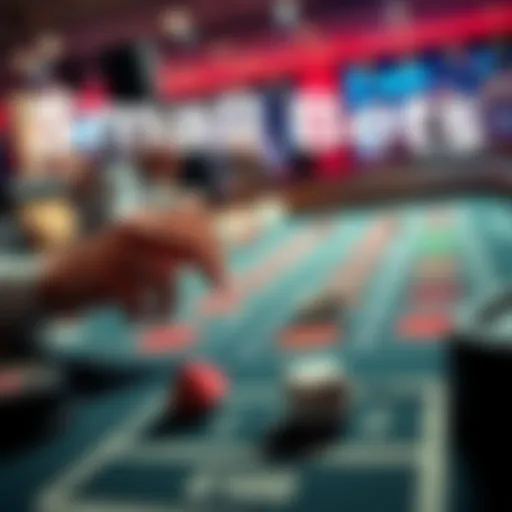 A person placing small bets on a game table with dice in the background, highlighting a strategy of starting small for greater profits.