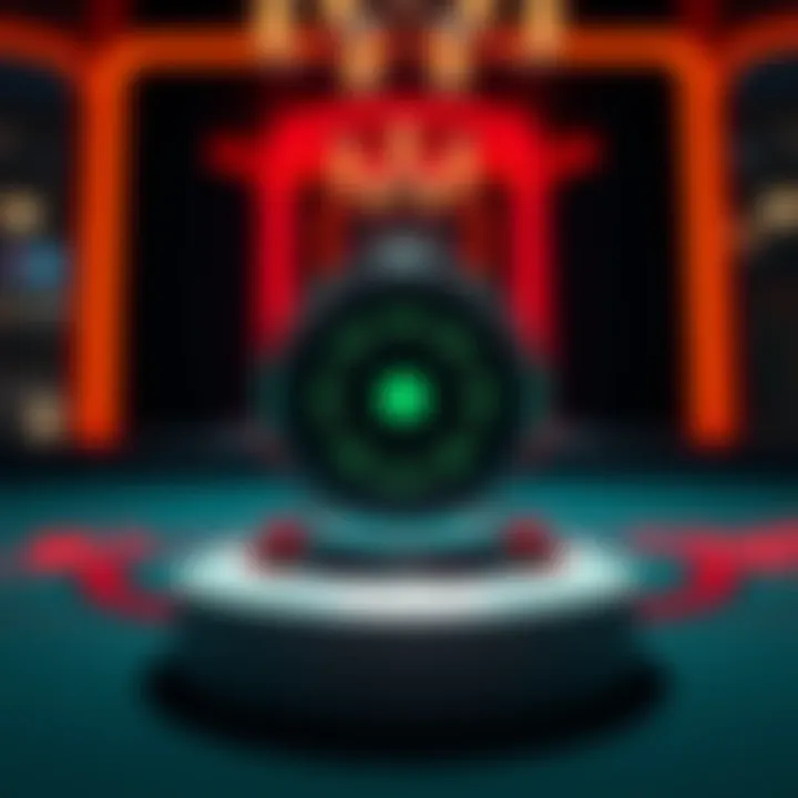 A close-up of a smart dealer button on a poker table, showcasing its sleek design and modern technology