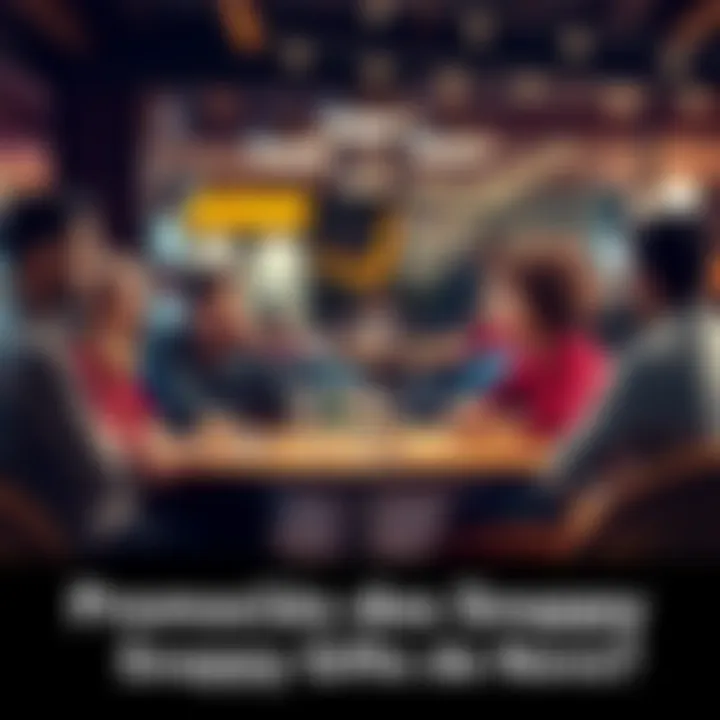 People discussing Snappy Gifts promotions around a table in Pennsylvania, looking curious and engaged.