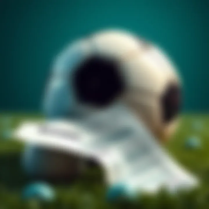 A soccer ball next to a betting slip showing a confusing bet on penalties