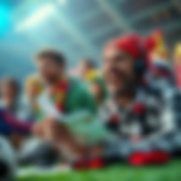 Soccer Betting Excitement A soccer fan placing a bet on a match with a joyful expression, surrounded by soccer paraphernalia and a betting slip.