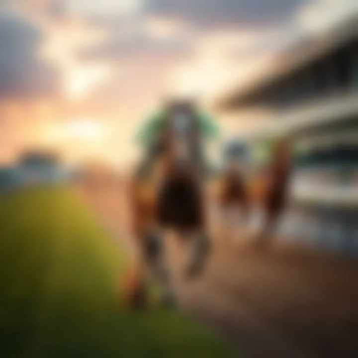 A close-up of the horse Somerset Mia running on the racetrack at Tampa Bay Downs during a race.