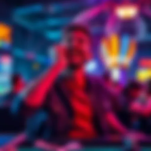 Soto celebrating after a successful $1 bet at a lively gaming event