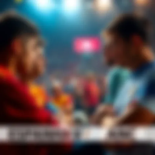 Fans discussing predictions for the Spain vs France football match, focusing on betting options.