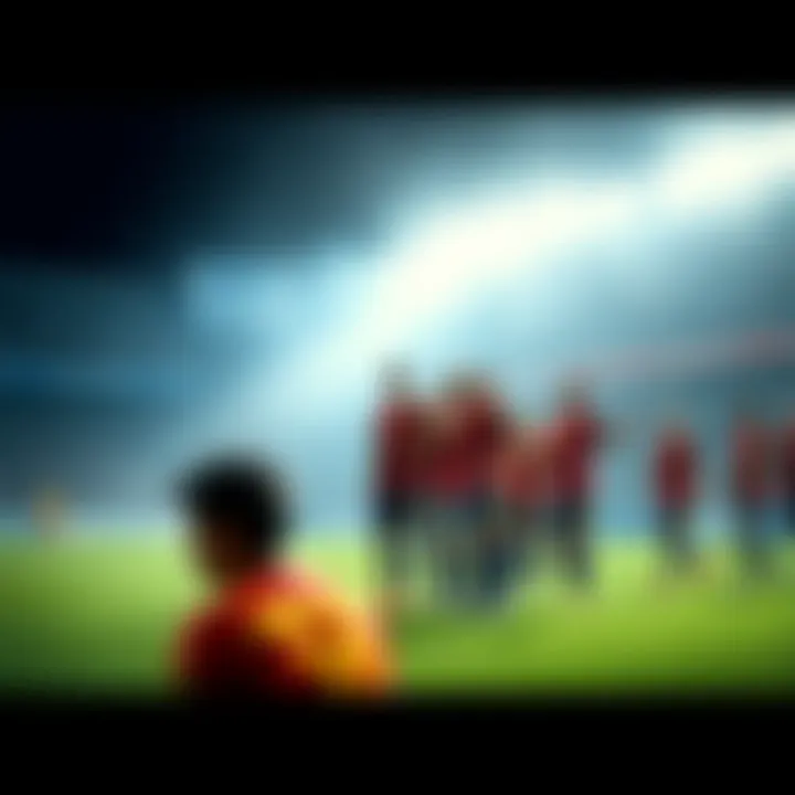Spanish football team on the field looking defeated during a match