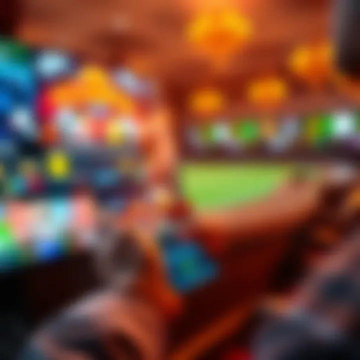 A person placing a bet on a sports app while casino games are visible on the screen