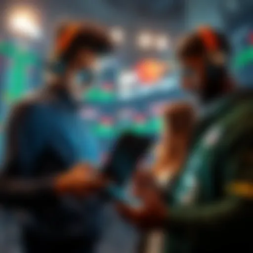 People analyzing betting options for NFL and NBA games on their devices