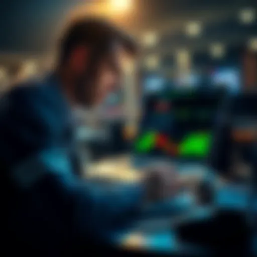 A person analyzing sports betting odds on a laptop, focusing on strategies for a successful outcome.