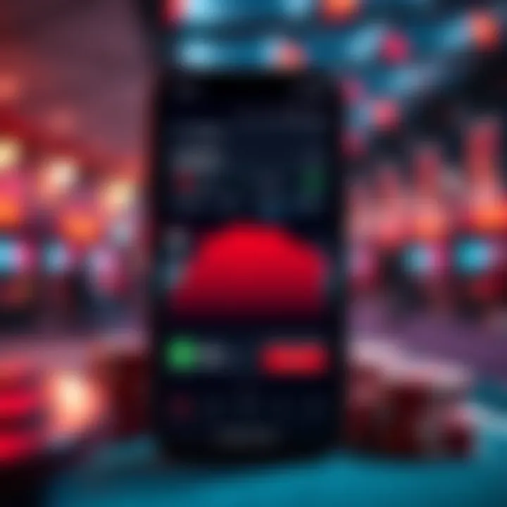 A smartphone screen displaying a sports betting app interface with graphics of casino points accumulation