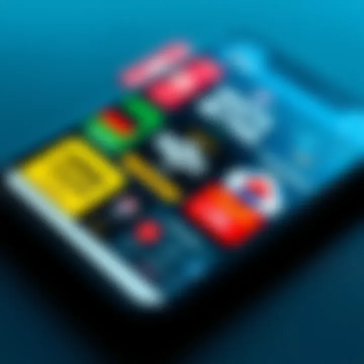 Sports Betting Apps on a Smartphone A close-up of a smartphone displaying various sports betting apps with promotional banners highlighting odds and bonuses.