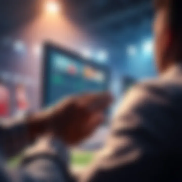 A person looking at a sports betting site with bonus details on screen