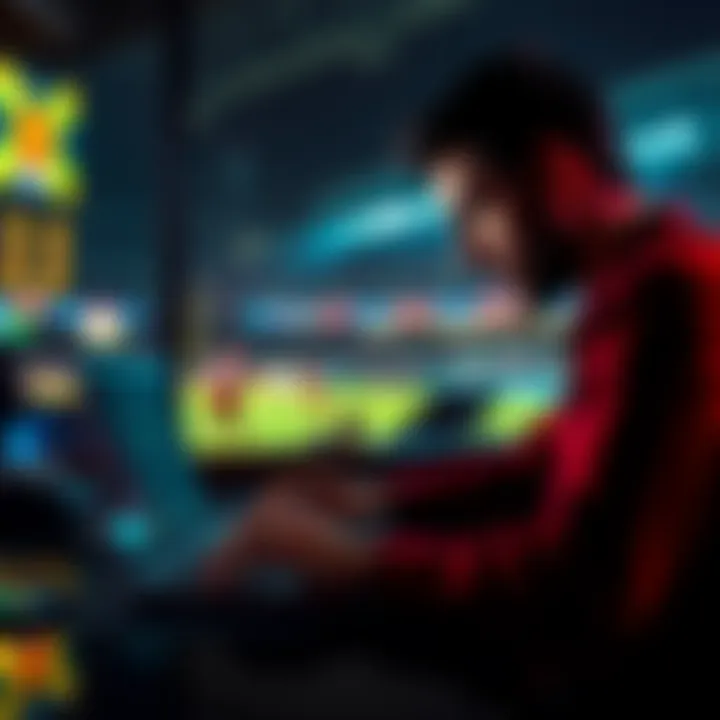 Sports Betting Choices A person analyzing sports betting odds and options on a laptop