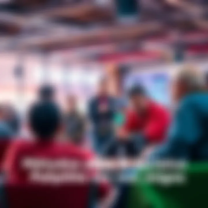 A group of people sharing tips on sports betting strategies in a casual setting