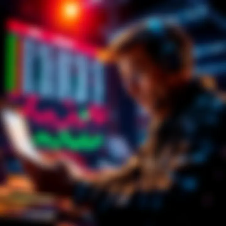 Sports Betting Pick of the Day A person analyzing sports statistics and odds for placing bets on various games and events.