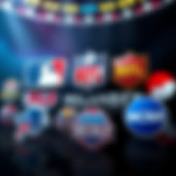 A collage of MLB, NFL, and NCAAF logos with bonus offers displayed