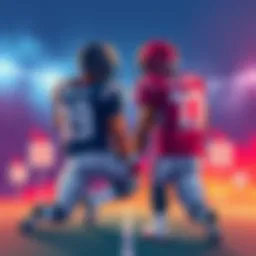 Sports Betting Strategy Swap Illustration showing a sports betting strategy involving two players, Stafford and Jeanty, with symbols of sacks and reception targets.