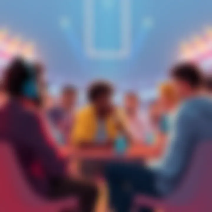 Illustration of people discussing sports betting strategies