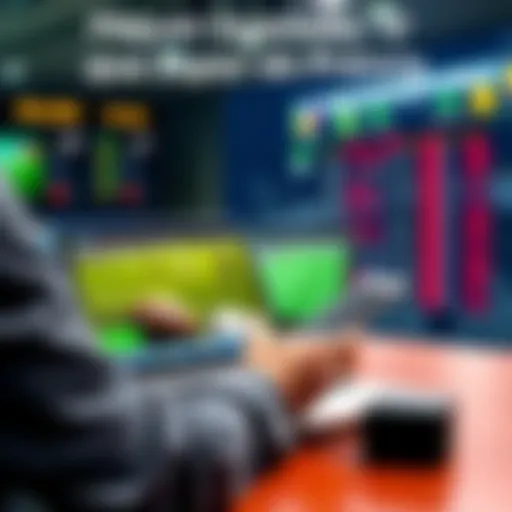 A person placing bets on sports events with a laptop and various game statistics displayed