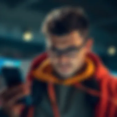 A sports bettor looks frustrated while checking their FanDuel account on a smartphone, highlighting issues with sportsbook limitations after a win.