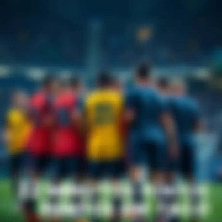 Sports team during a game A sports team huddled together looking concerned during a game without scoring any points for 22 minutes