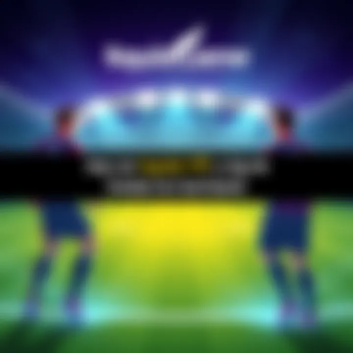 Illustration of a vibrant football field with branding from Squid Game, showcasing VIP players and betting activity, creating an engaging and interactive atmosphere.