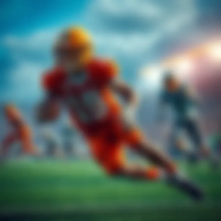 St. Brown during a football game St. Brown in action on the field, showing focus and determination during a key play