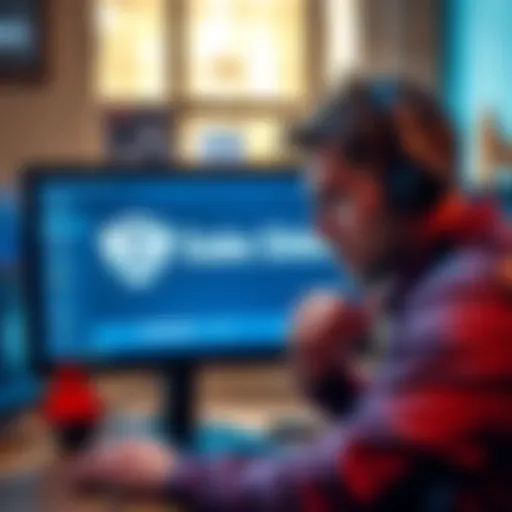 Stake Shield Concerns A worried investor looking at a computer screen with the Stake Shield logo and warning signs