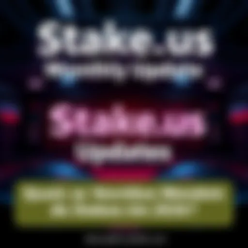 Graphic showing new features and updates for Stake.us in 2026