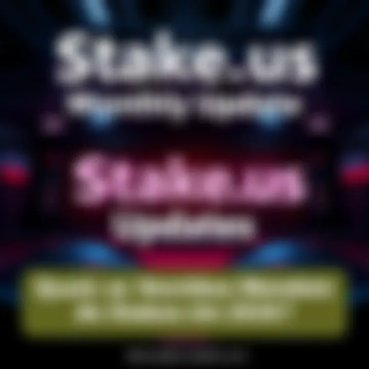 Graphic showing new features and updates for Stake.us in 2026