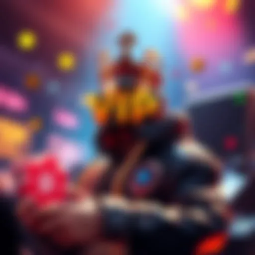 Graphic showing a player leveling up in Stake, aiming for VIP 100 with colorful game elements