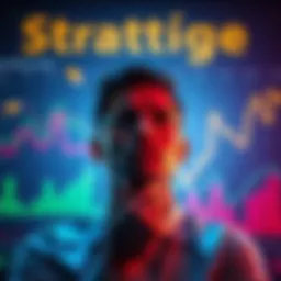 A person contemplating betting strategies with a concerned expression, with charts and graphs in the background showing potential gains and losses.