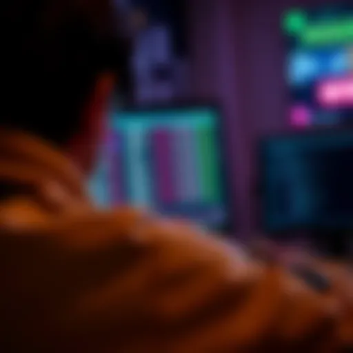 A person looking at a computer screen displaying codes for streamers and betting odds.