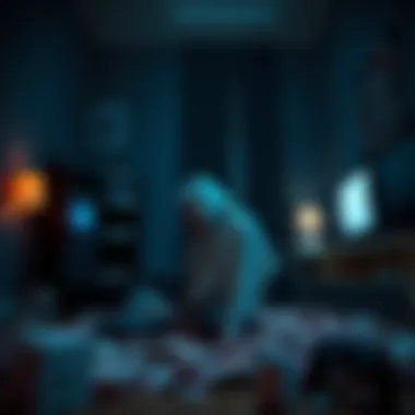 A person sitting alone in a dimly lit room, looking anxious while surrounded by unpaid bills and a game console, reflecting their battle with social anxiety and gambling issues.