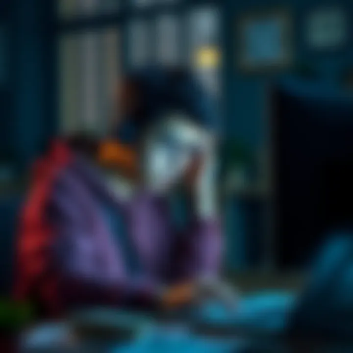 A worried student in Turkey looks at his computer, frustrated with ACR's account verification process to withdraw funds.