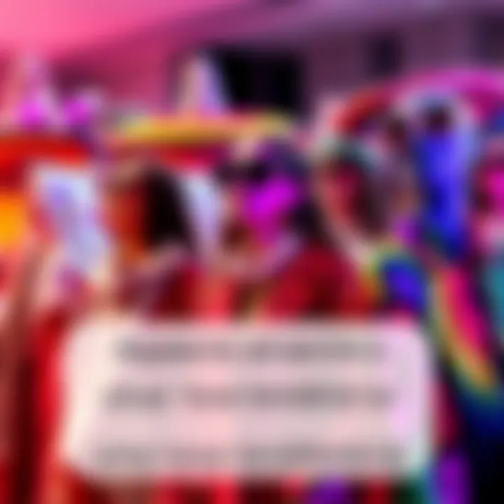 A colorful display of modern fashion trends with vibrant clothing and accessories