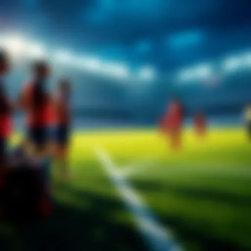 Players warming up on the sidelines, ready to enter the game and change the dynamics.