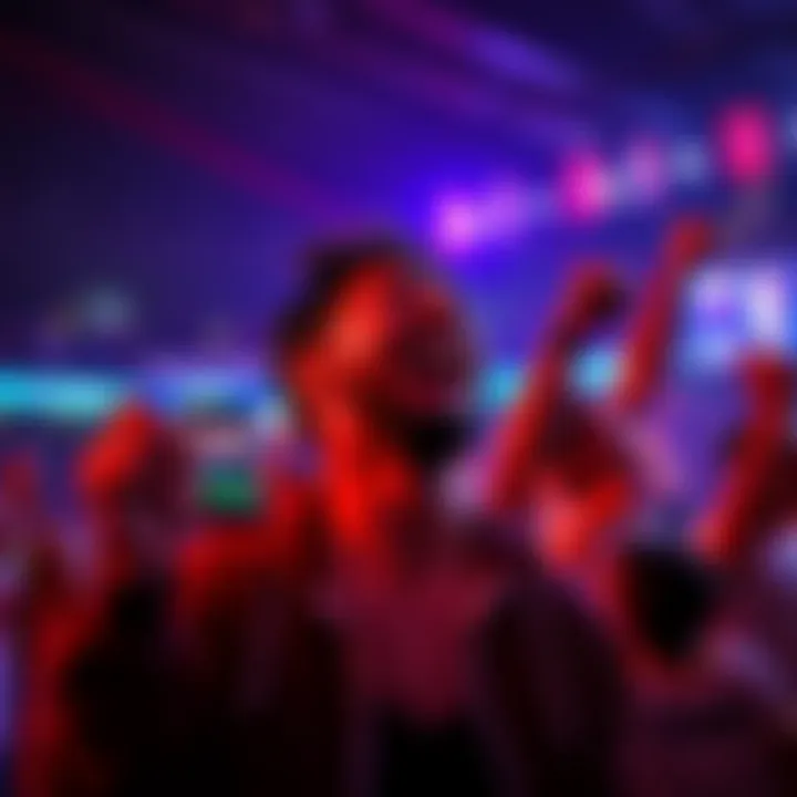 A person celebrating a successful live bet on an NBA game, with a phone displaying a betting app showing winnings, excitement in the atmosphere.