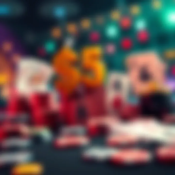 A graphic depicting a $50 bet growing into impressive profits, featuring casino elements like chips and cards.