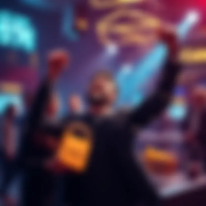 Person celebrating after making a significant purchase of 500€, symbolizing success over big names.