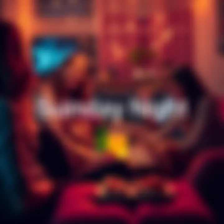 Group of friends enjoying a lively game night with snacks and drinks on a cozy couch