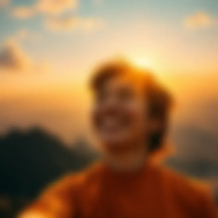 A person smiling while looking towards a bright horizon, symbolizing optimism and positivity in everyday life.