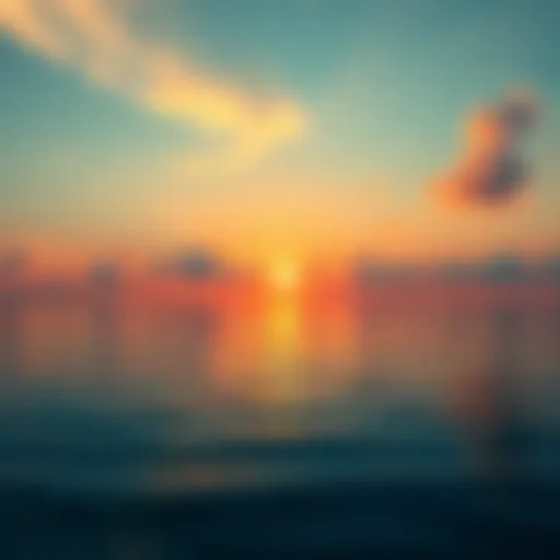 A beautiful sunrise over a calm horizon, representing new beginnings and fresh hopes after a stressful day.