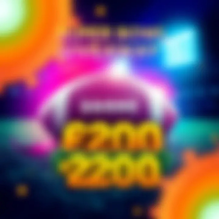 A colorful graphic showing a football and a $200 prize, promoting a giveaway for Super Bowl predictions.