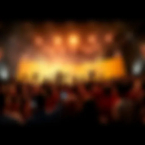 A group of excited people gathering to celebrate a surprise return event, with banners and signs of welcome.