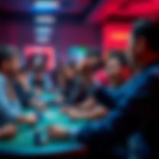 Participants showing surprise during the first hand of J4 at game night