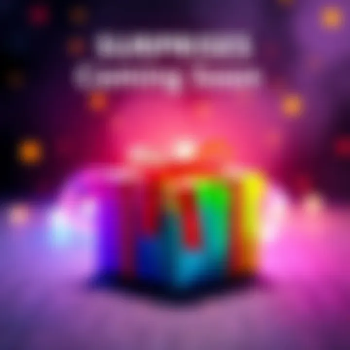 A colorful gift box with a ribbon, hinting at upcoming surprises and updates.