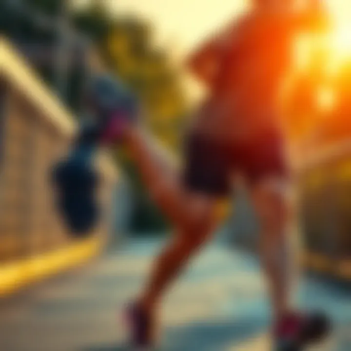 A person sweating while running outdoors, illustrating the body's natural cooling process.