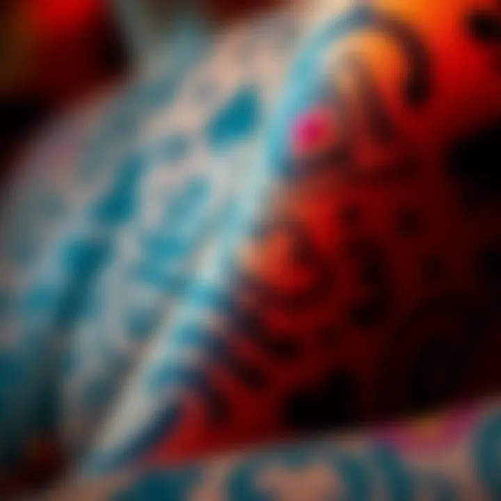 A close-up of a tattoo featuring poker-related symbols, representing luck and fortune.