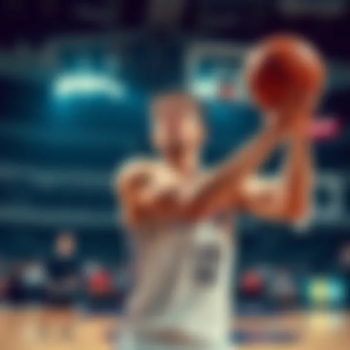 Tatum shooting a basketball during a game, showing his focus and determination